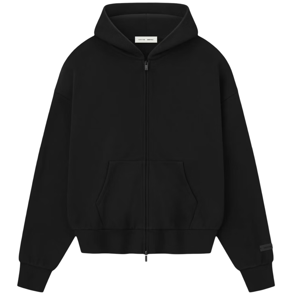 Fear of God Essentials Classic Fleece Zip-Up Hoodie Jet Black