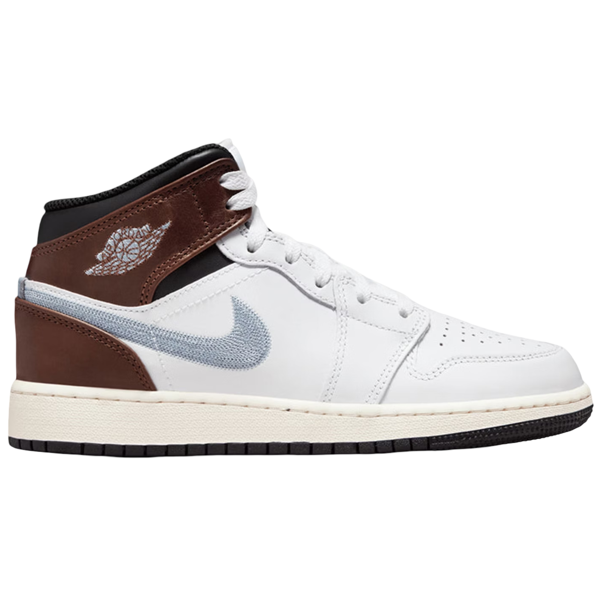 Air Jordan 1 Mid SE Sneakers - White Brown Blue Grey
