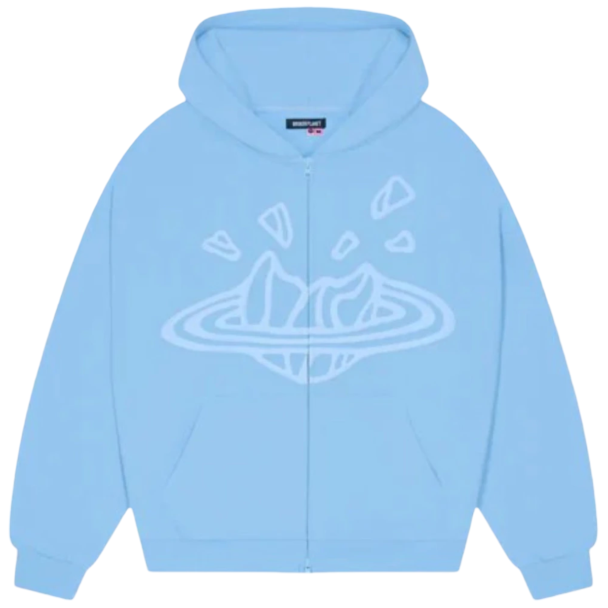 Broken Planet Market Sky Blue Zip Up Hoodie Sky Blue