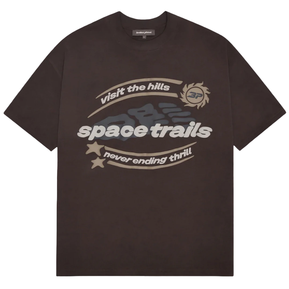 Broken Planet Space Trails T-shirt Mocha Brown