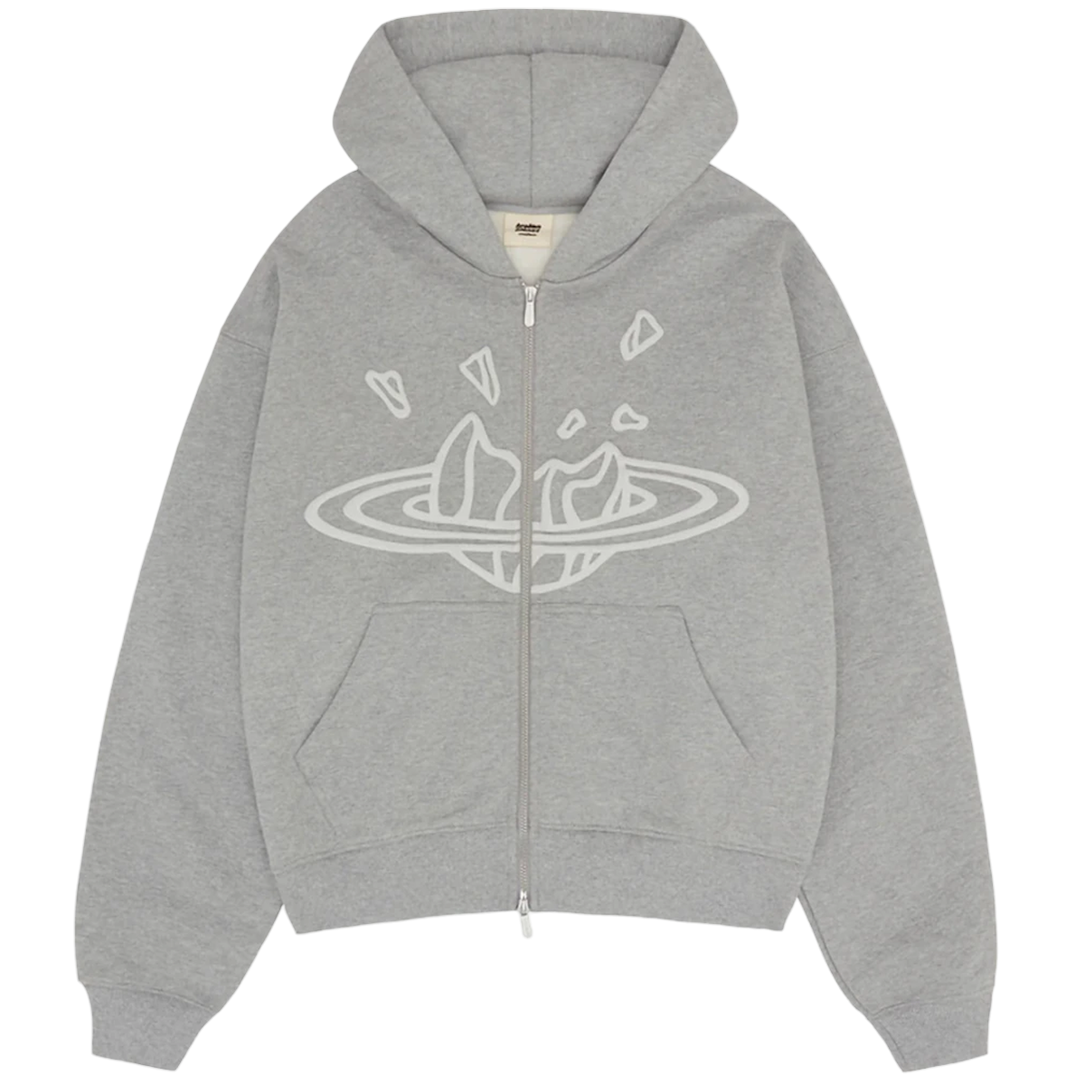 Broken Planet Zip Up Hoodie Heather Grey