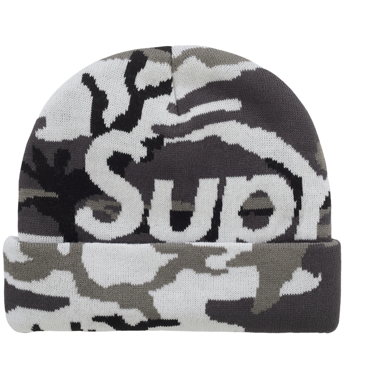 Supreme Camo Big Logo Beanie Snow Camo