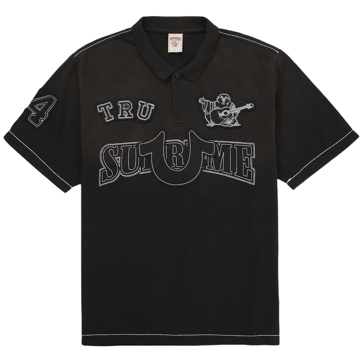 Supreme True Religion Applique Polo Black