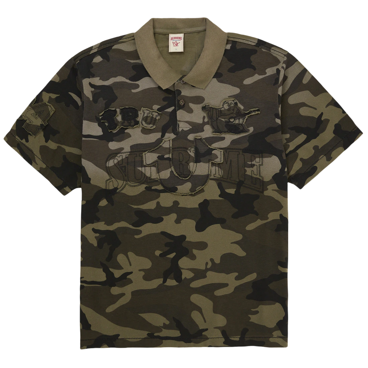 Supreme True Religion Applique Polo Olive Camo