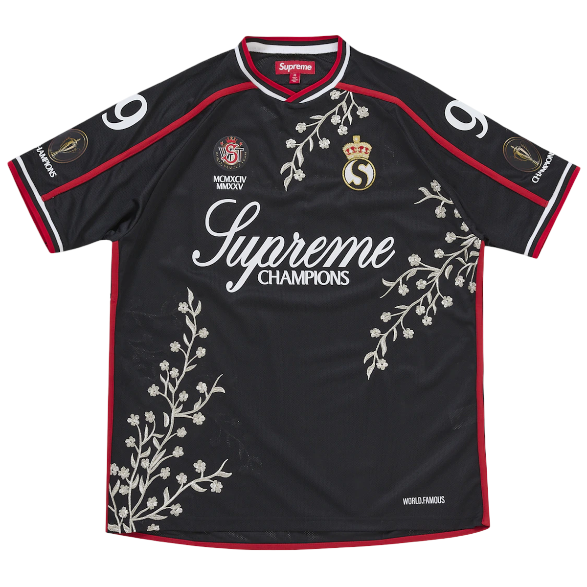 Supreme Floral Soccer Jersey Black