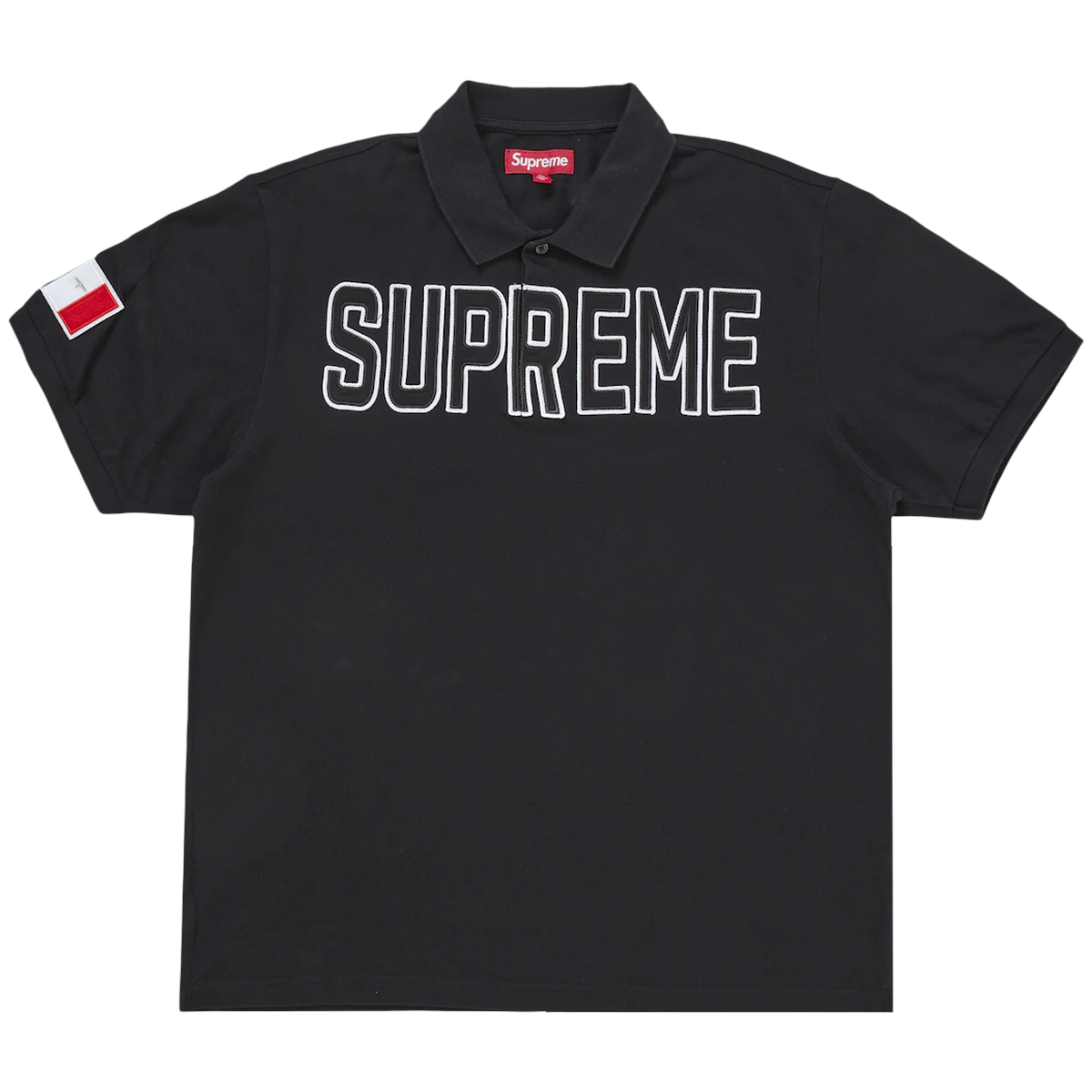 Supreme Twill Appliqué Polo Black