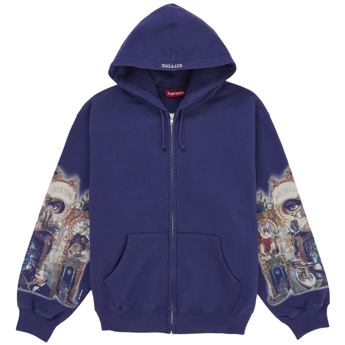 Supreme Michael Jackson Dangerous Zip Up Hooded Sweatshirt Washed Navy