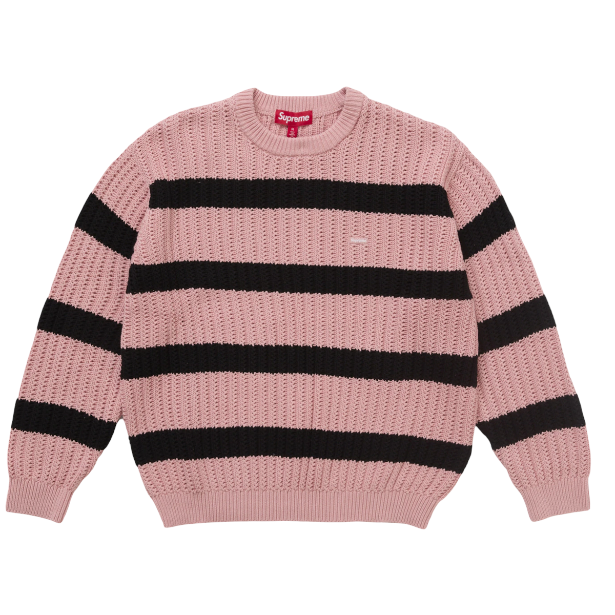 Supreme Loose Gauge Stripe Small Box Sweater Pink