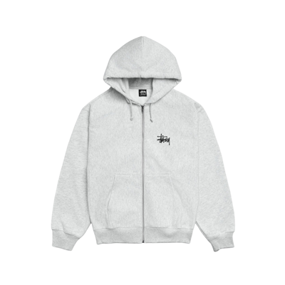 Stussy Basic Stussy Zip Hoodie Ash Heather