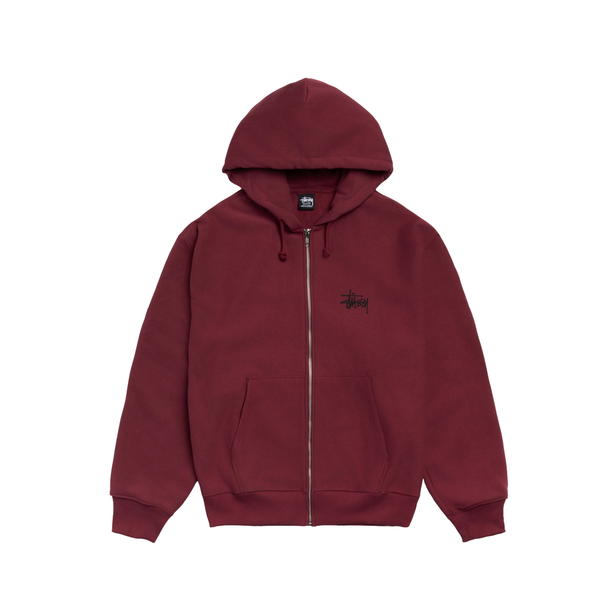 Stussy Basic Zip Hoodie Wine