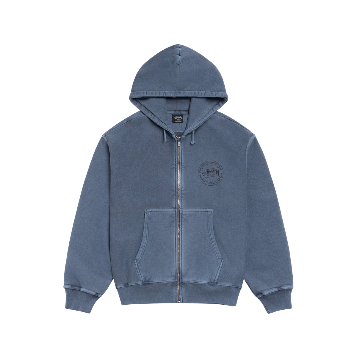 Stussy Wear Zip Hoodie Navy Pigment Dyed