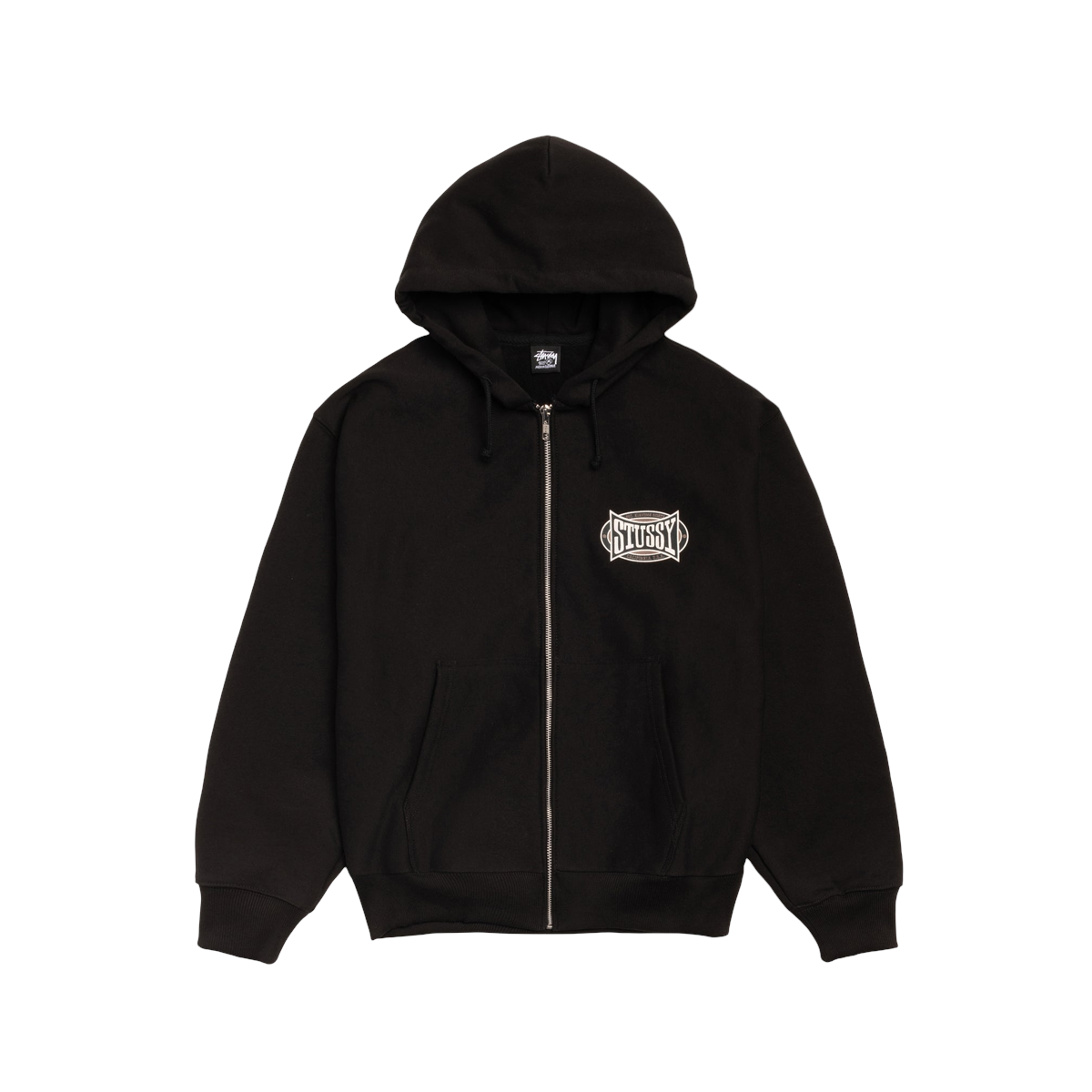 Stussy Champion Oval Zip Hoodie Black