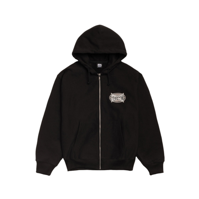 Stussy Champion Oval Zip Hoodie Black