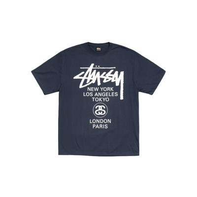 Stussy Tee World Tour Navy