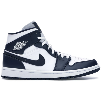 Air Jordan 1 Mid White Metallic Gold Obsidian