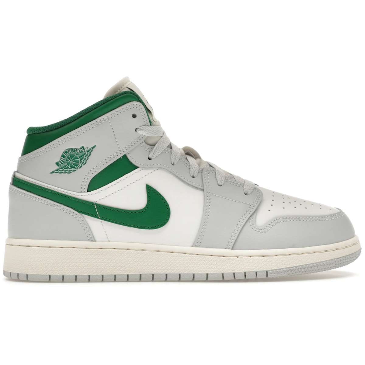 Air Jordan 1 Mid White Pure Platinum Pine Green