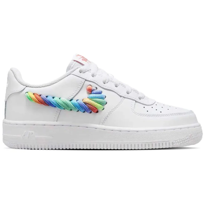 Nike Air Force 1 Low White Rainbow Lace Swoosh
