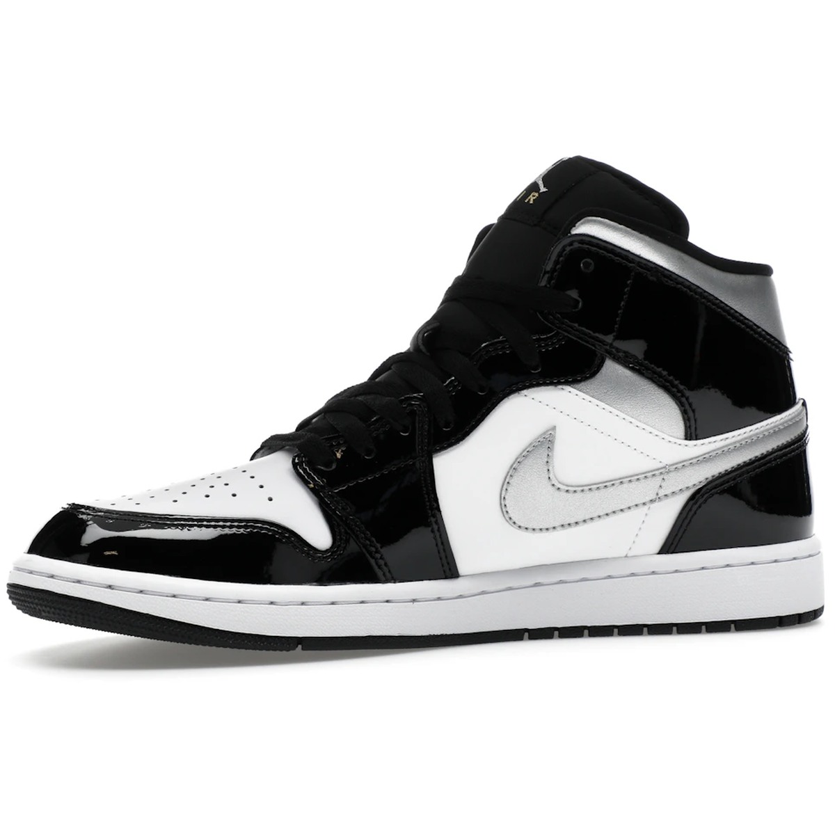 Thumbnail af Air Jordan 1 Mid Patent Black Silver Metallic Gold 3