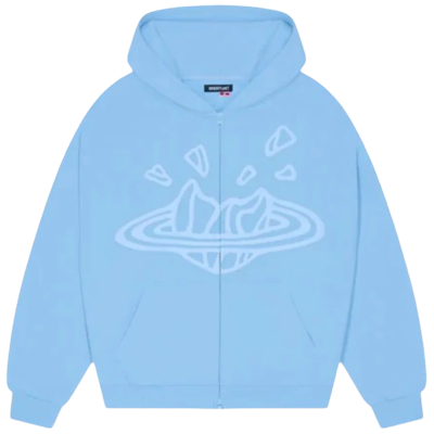 Broken Planet Market Sky Blue Zip Up Hoodie Sky Blue