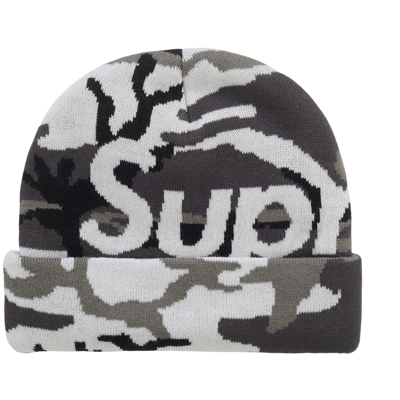 Supreme Camo Big Logo Beanie Snow Camo
