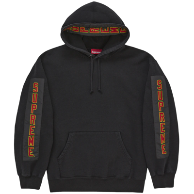 Supreme Woven Patches Hooded Sweatshirt Black